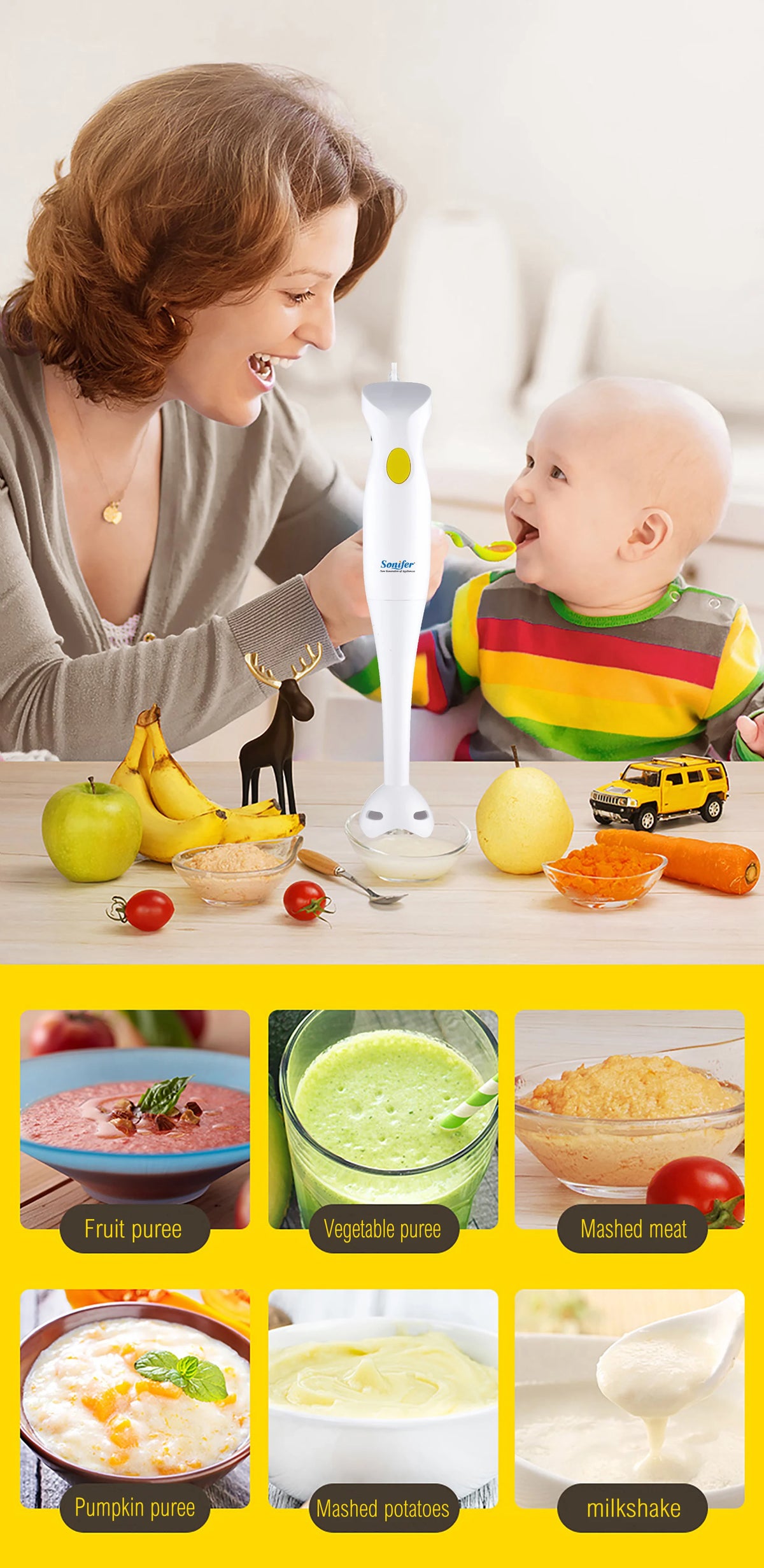 Immersion Hand Stick Blender Mixer Chopper Smoothie Cup