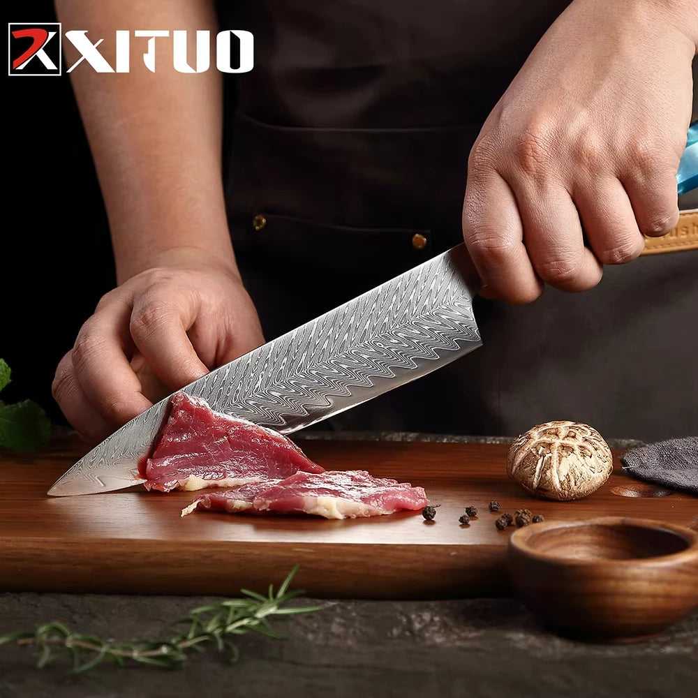 Japanese 67-Layer Damascus Steel Knife Utility Knife Meat