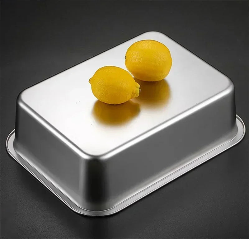 Thicken Stainless Steel Serving Tray Lid Rectangle Metal