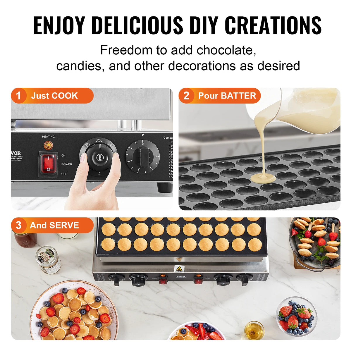 Succebuy 50pcs Mini Dutch Pancake Maker Dorayaki Baker