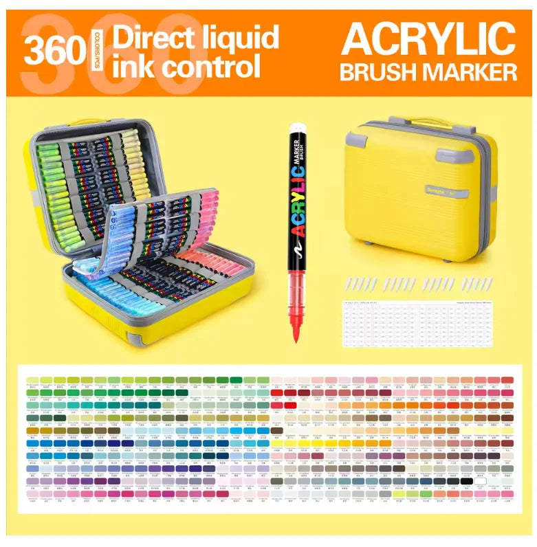 Gn 366 Colors Acrylic Paint Pens Markers Brush