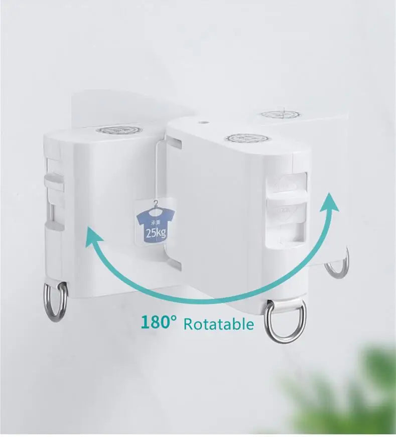 Retractable Clothesline Indoor Outdoor Clothes Drying Rack Rope