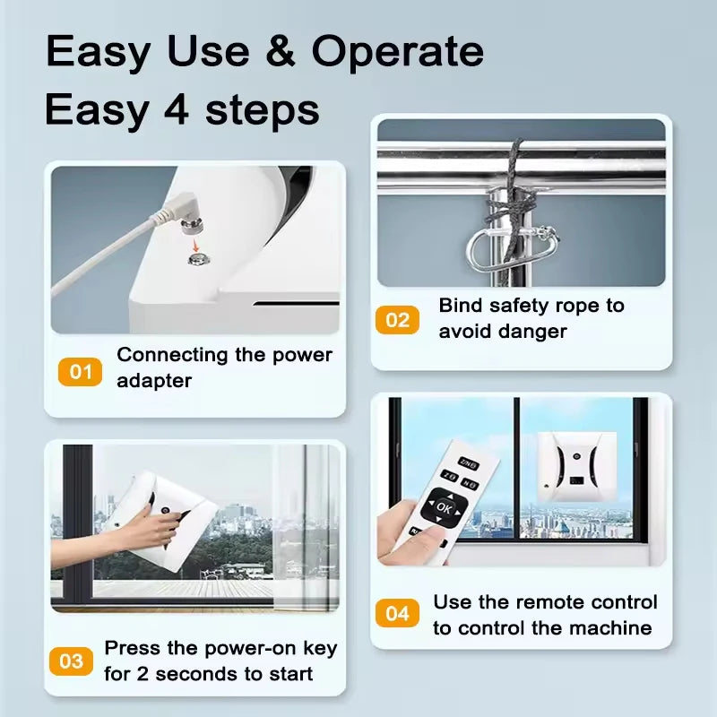Clearance Robot Window Cleaner Fall Protection Remote Control