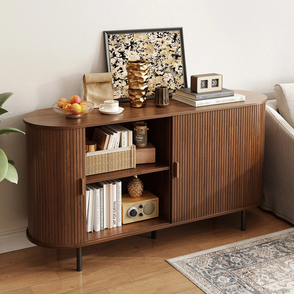 55 Sideboard Buffet Cabinet Storage Cabinet Adjustable Shelf