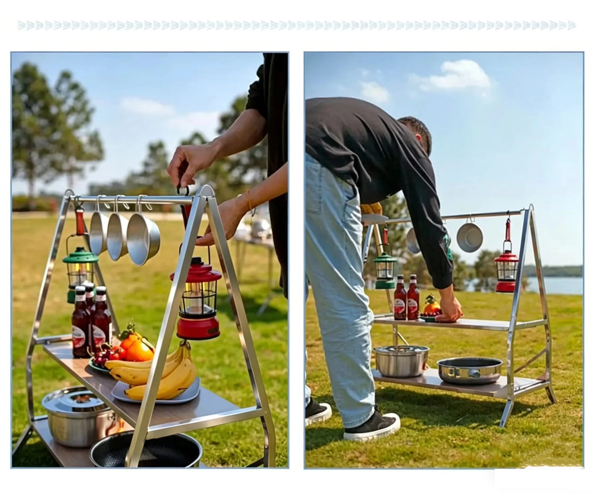Outdoor Camping Storage Shelf Folding Shelf Storage Rack