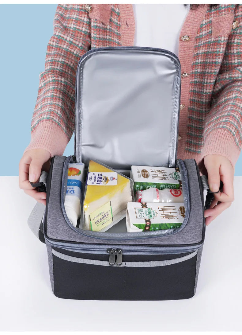 Oxford Large Capacity Cooler Bag Waterproof Zipper Thermal