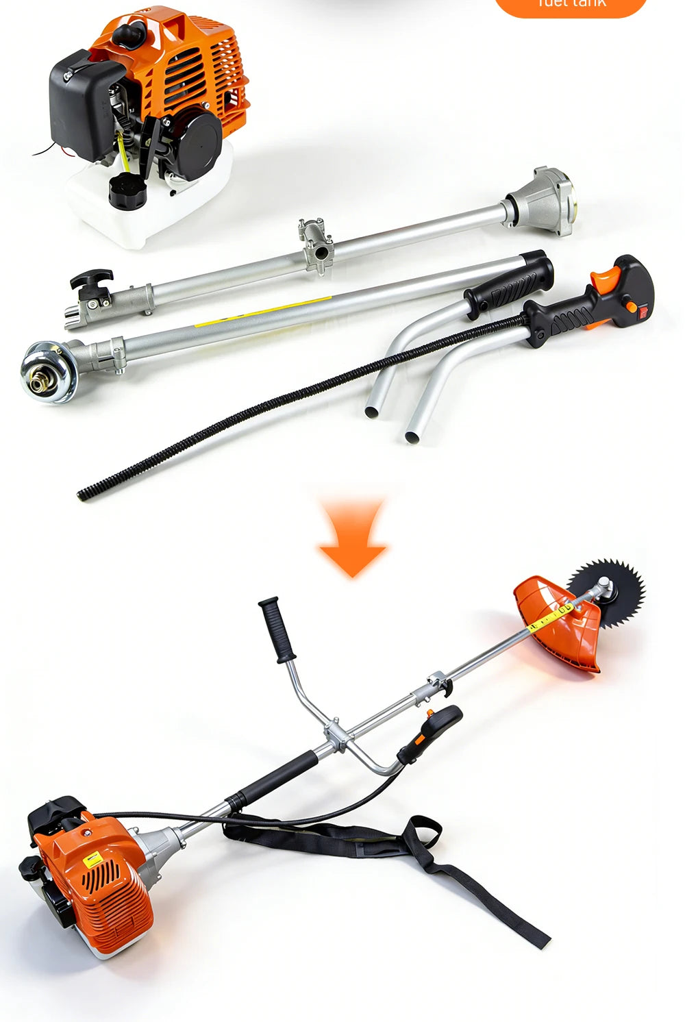 52cc Stroke Gas Brush Cutter 7500rpm Grass Trimmer