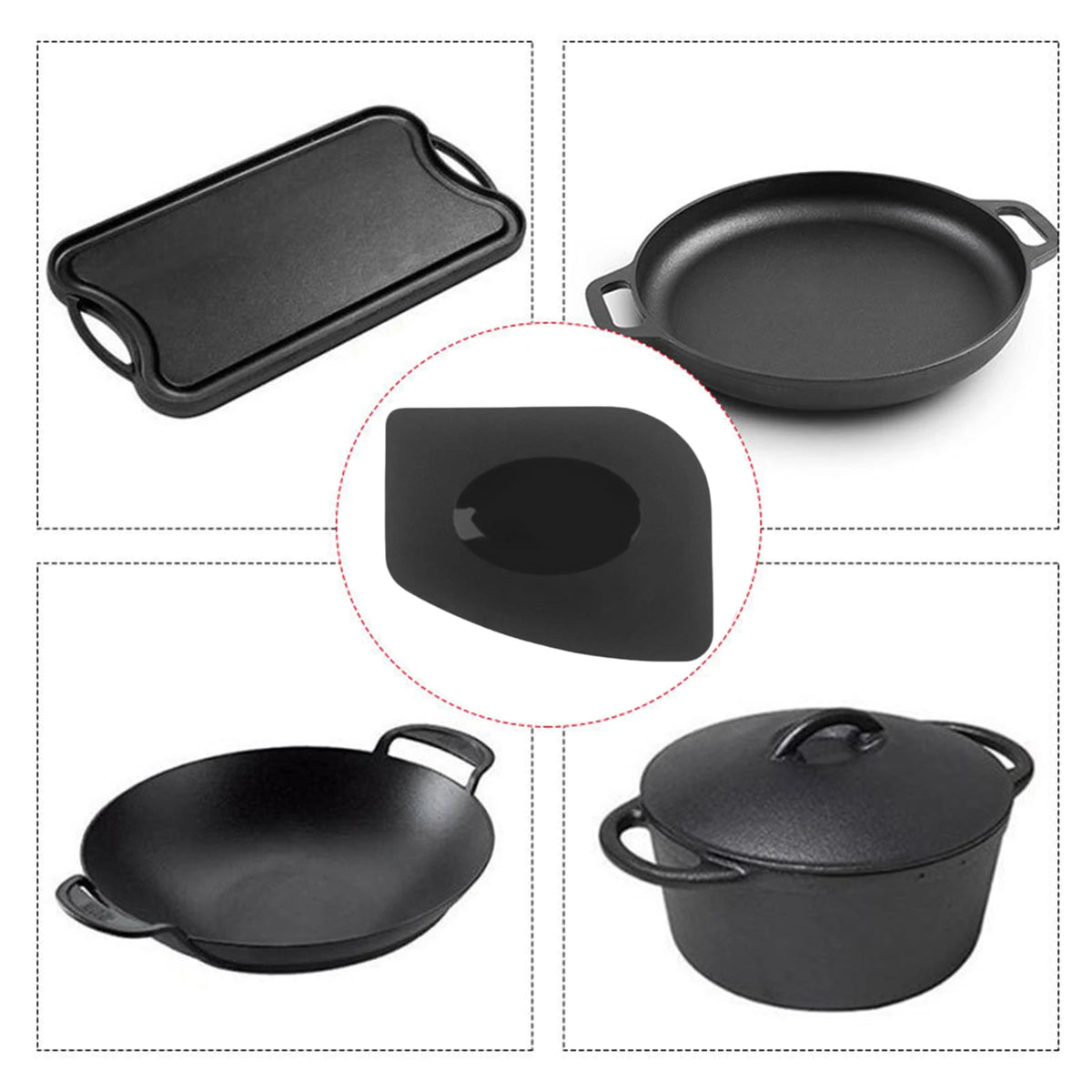 2pcs Grill Pan Scrapers Cast Iron Skillets Frying