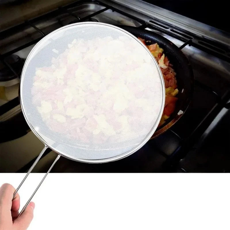 Stainless Steel Splatter Screen Oil-Proofing Lid Spill-Proof