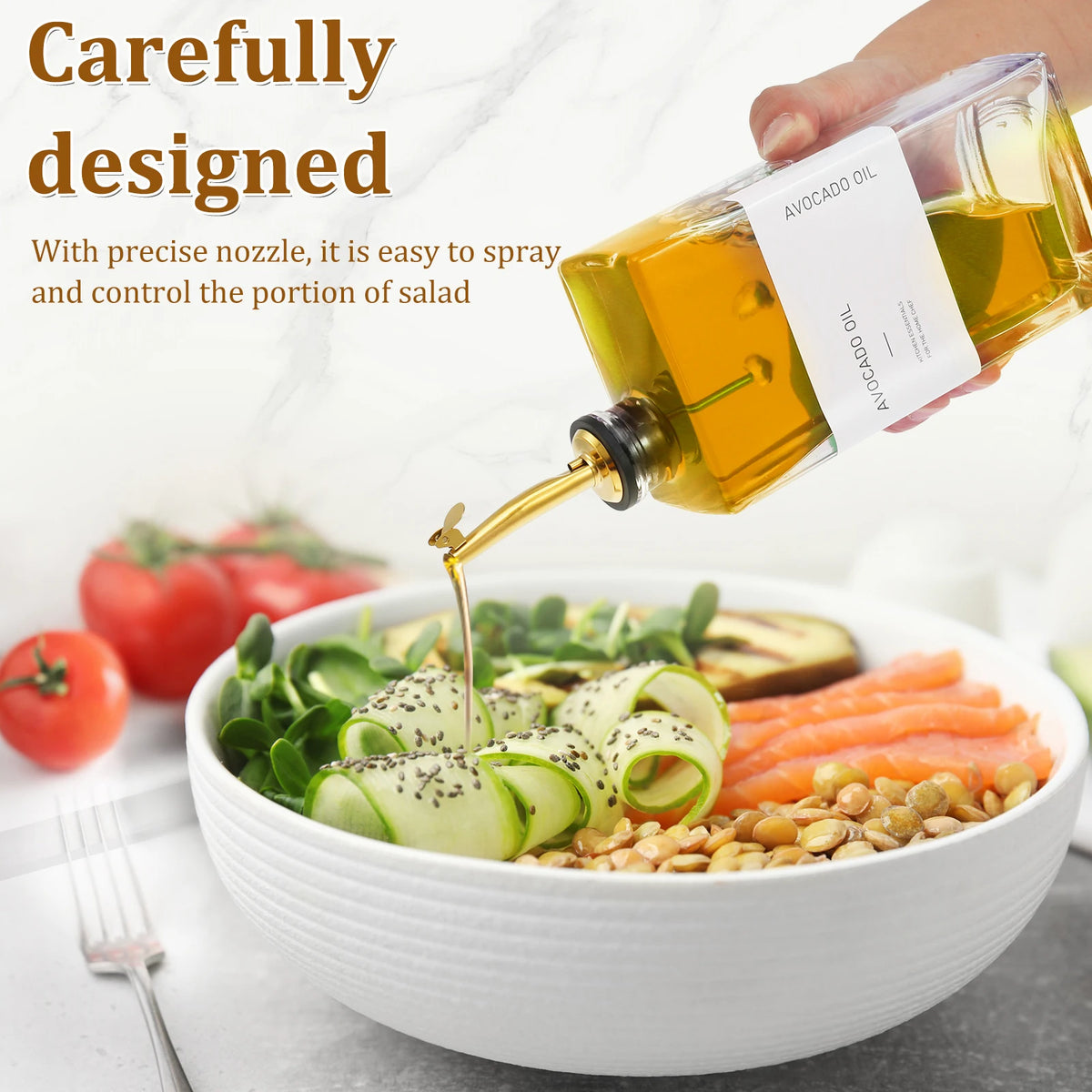 4pcs 500ml Olive Oil Dispenser Glass Bottle Transparent