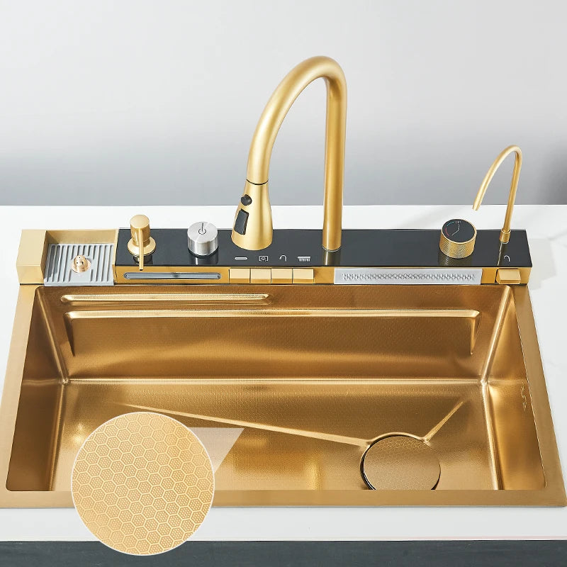 Stainless Steel Sink Faucet 75 45cm Large Bowl