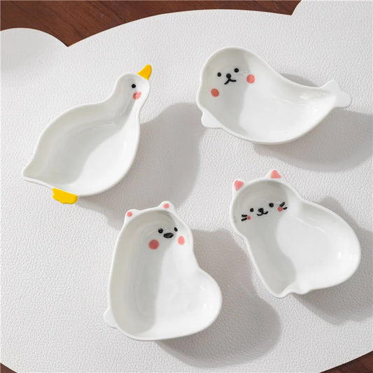 Japanese Style Ceramic Tiny Plate Creativity Restaurant Soy