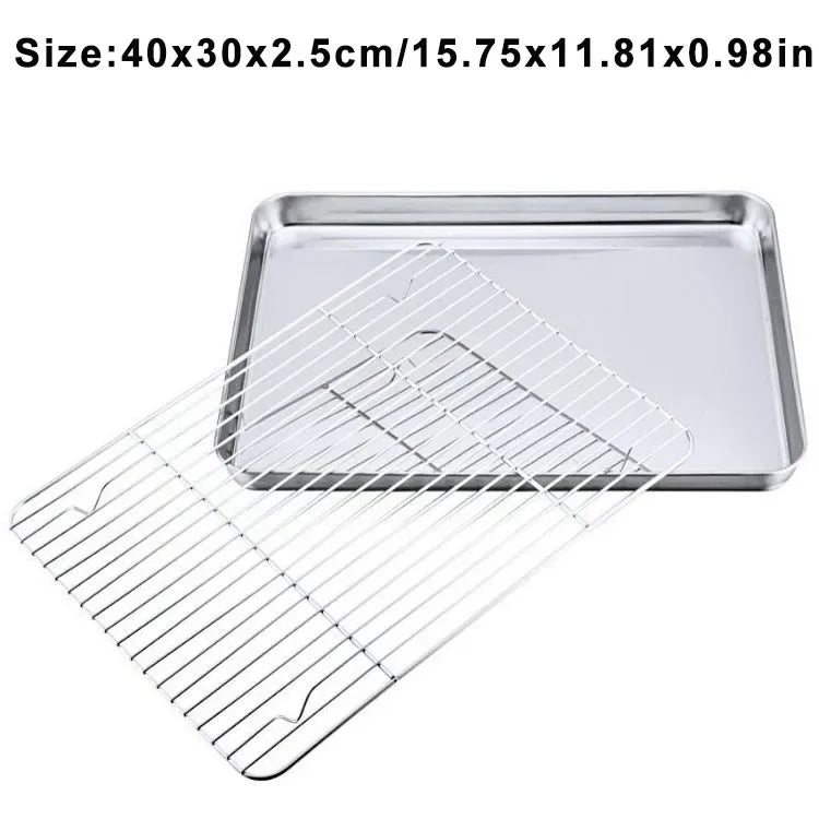 Rectangular Stainless Steel Grill Cookie Baking Pan Removable