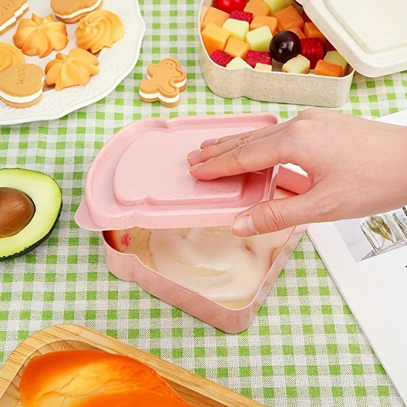 1/3pcs Reusable Bento Sandwich Box Lid Microwave Safe