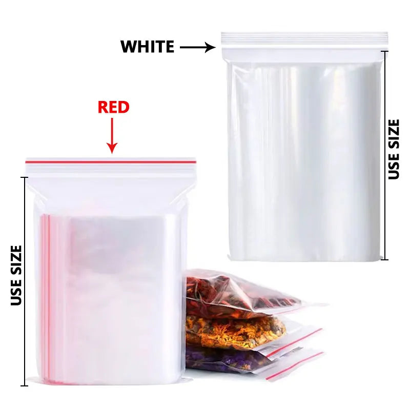 100 Small Plastic Ziplock Bags Resealable Transparent Jewelry