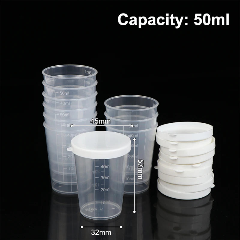 10pcs Plastic 20/30/50/100ml Clear Liquid Pill Measuring Cups