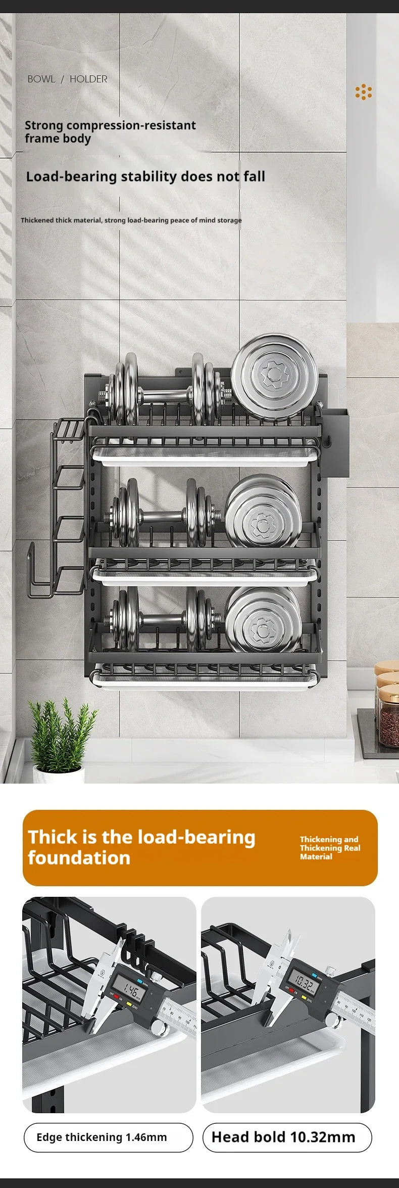 Wall-Mounted Dish Rack Organizer Drainboard Cutlery Storage