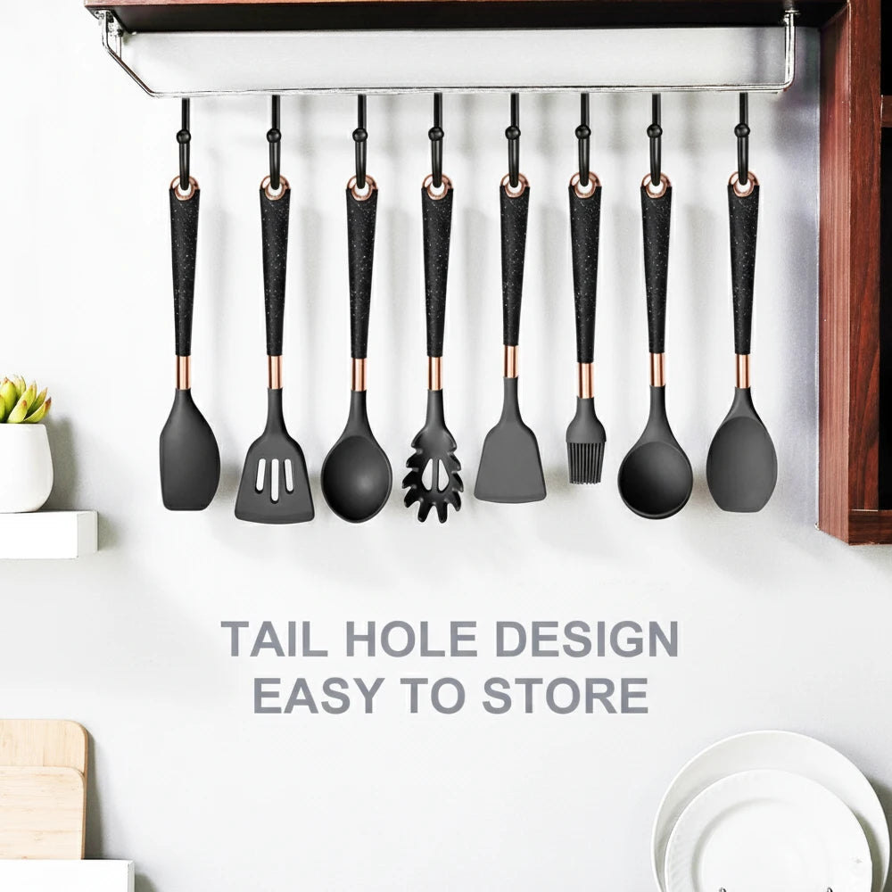 Silicone Cooking Utensils Non-Scratch Non-Stick Heat Resistant