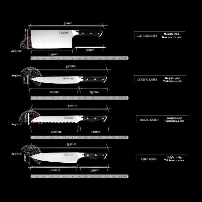 Grandsharp Knives Germany 4116 High Carbon Stainless Steel