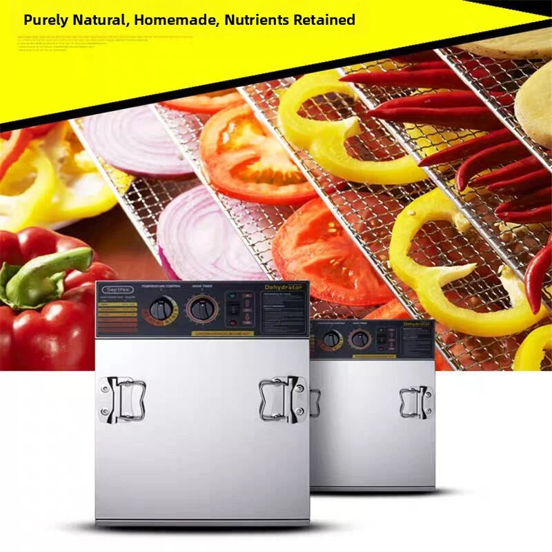 10-Tier Stainless Steel Food Dehydrator Dual Knobs 1000w