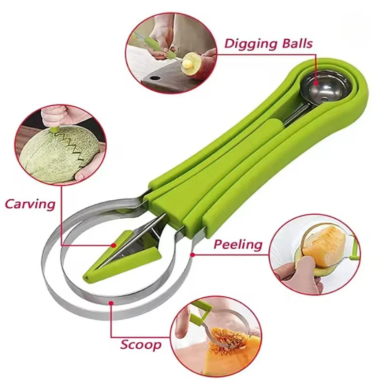 In Watermelon Slicer Cutter Scoop Fruit Carving Knife