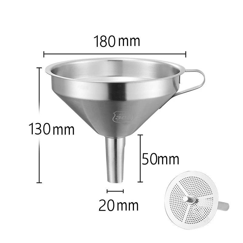 304 Stainless Steel Funnel Metal Wide Mouth Funnel
