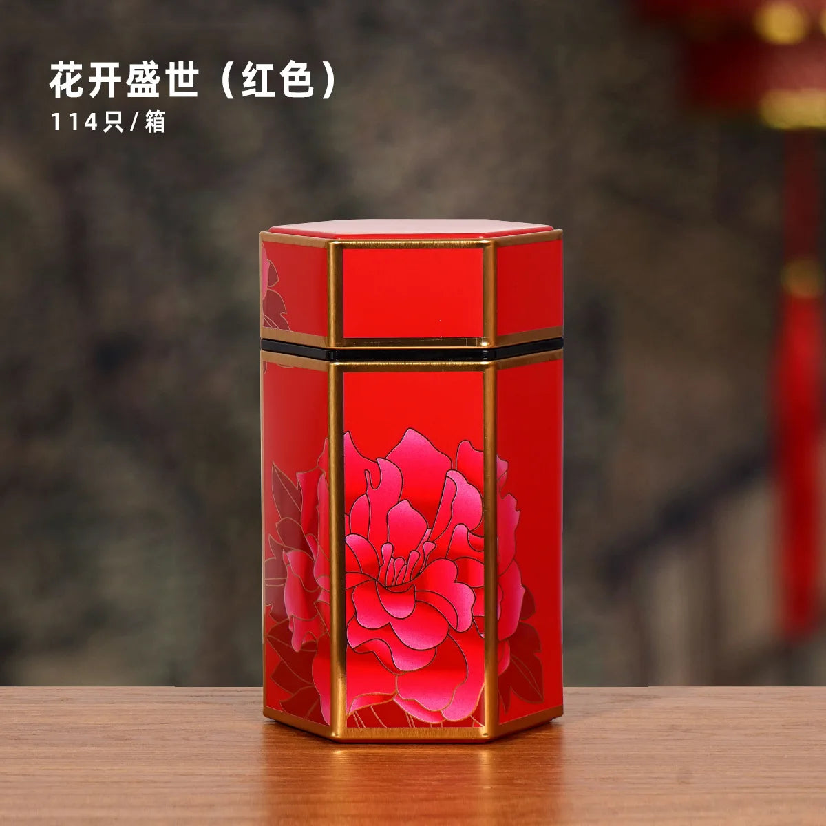 Tea Organizer Lids Hexagonal Tinplate Food Storage Jars