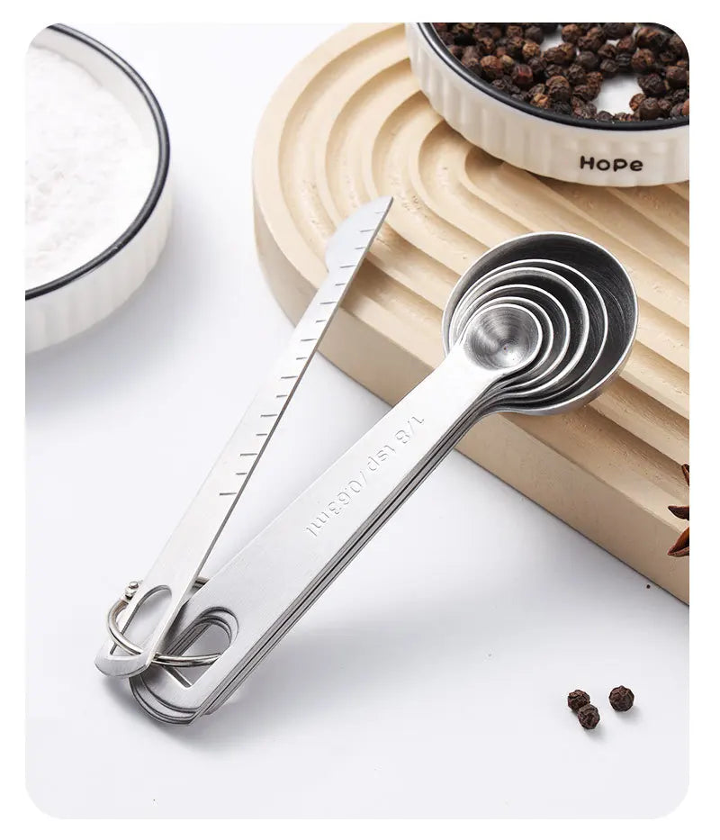 Stainless Steel Measuring Spoon 4/6/7/8 Scale Measuring Ruler