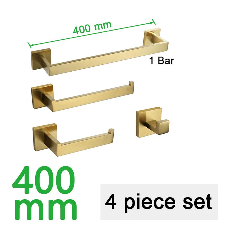 Gold Brushed Bathroom Hardware Towel Bar Rail Toilet