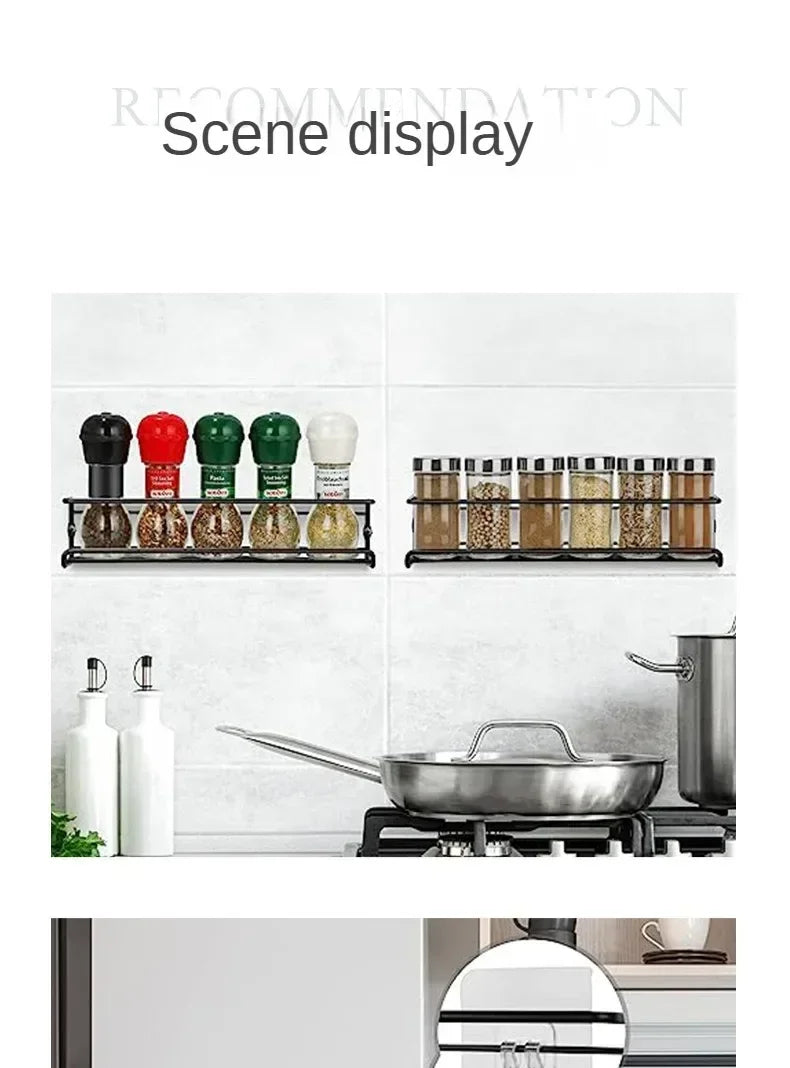 Spice Bottle Rack Wall-Mounted Storage Rack Suitable Organizer