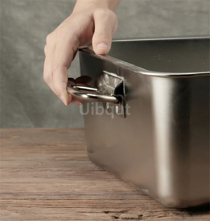 304 Stainless Steel Plate Metal Tray Handle Square