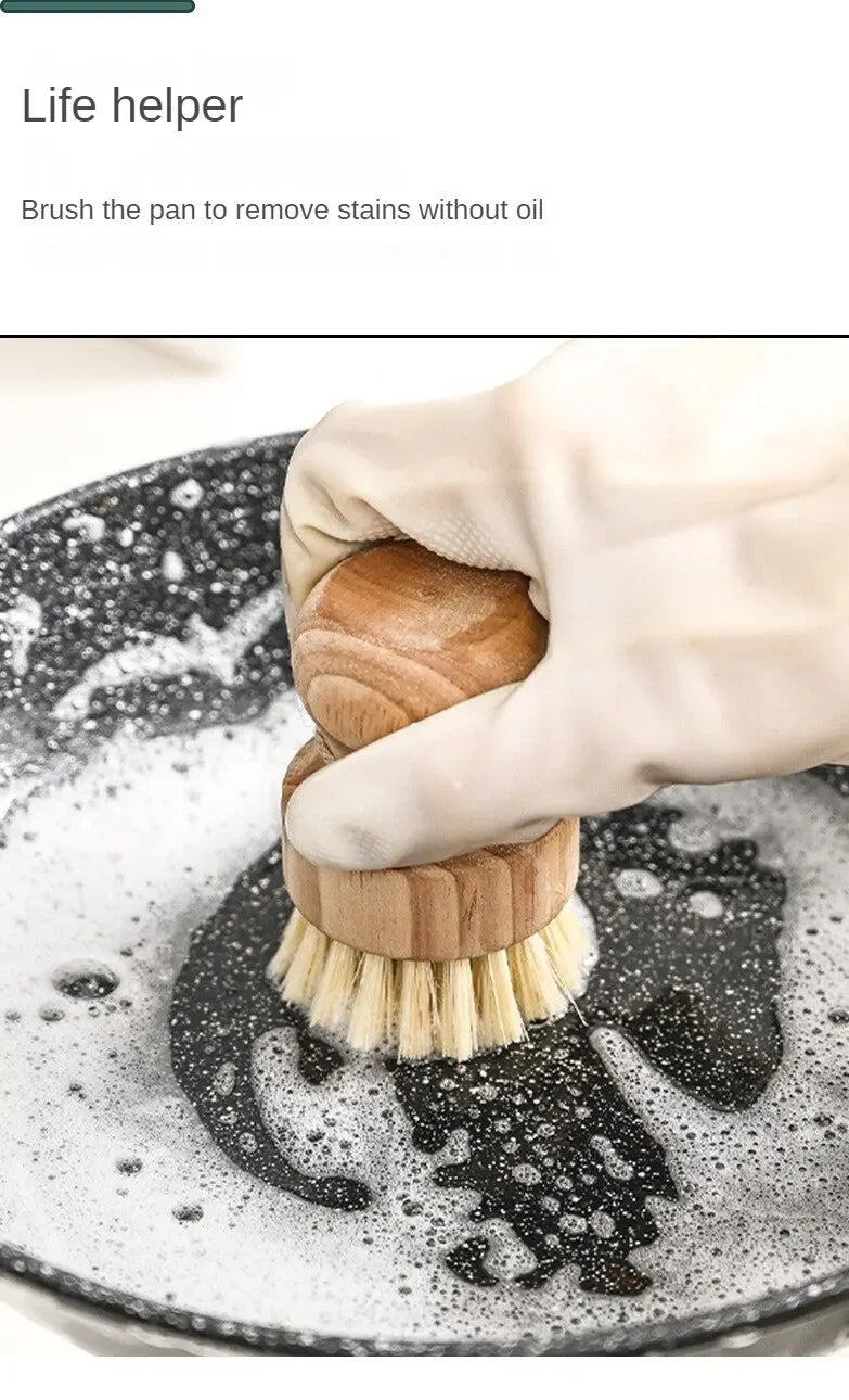 2pcs Dish Brush Kitchen Cleaning Brush Wooden Dish Brush with Natural Sisal and Coconut Durable Portable Eco Friendly Zero Waste