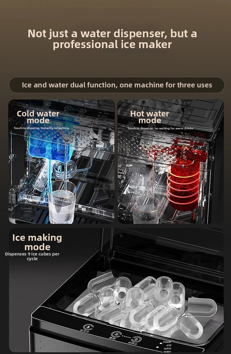Ice Maker & Water Dispenser Combo Countertop Ice
