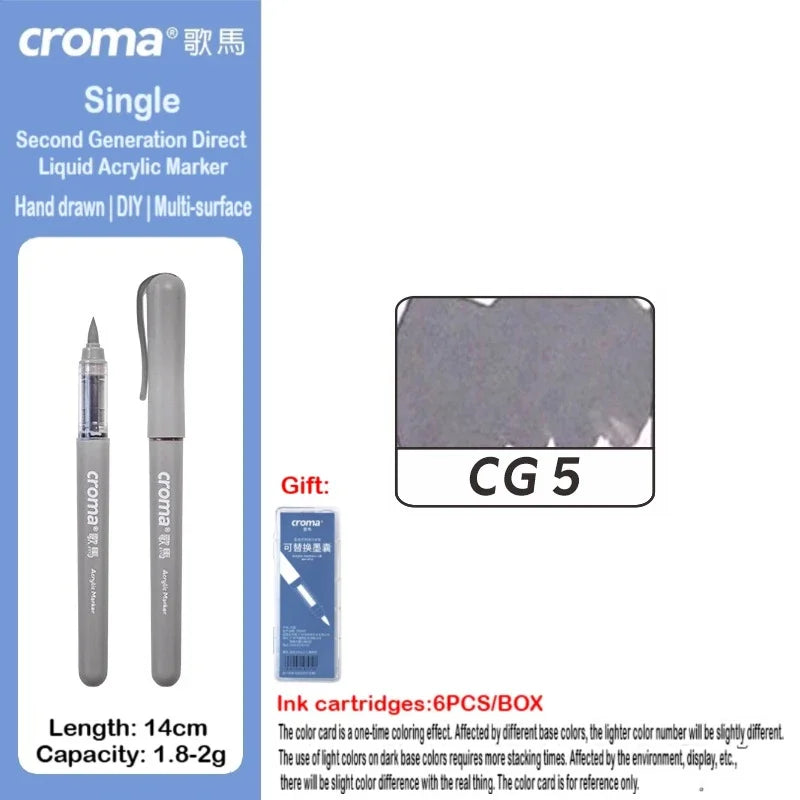 Croma 160/1 Colors Refillable Direct Liquid Acrylic Marker