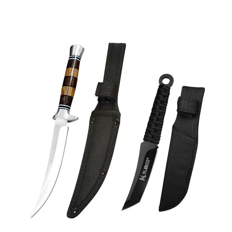 Stainless Steel Chef Knife Professional Boning Cleaver Wood
