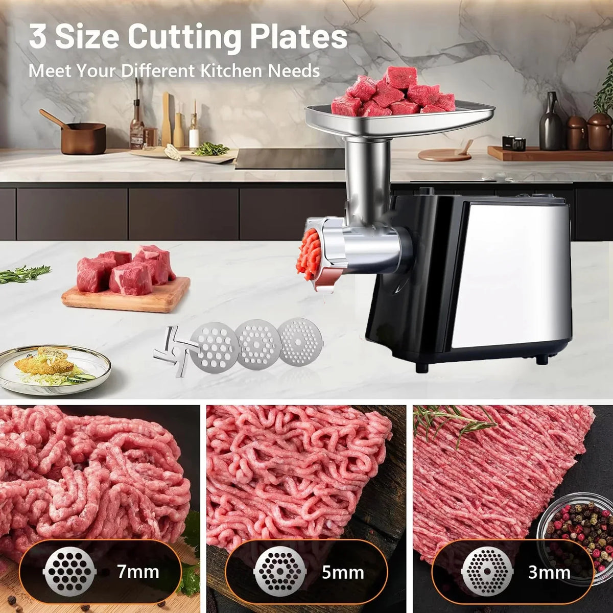 Stainless Electric Meat Grinder 1000w Sausage Stuffer Meat