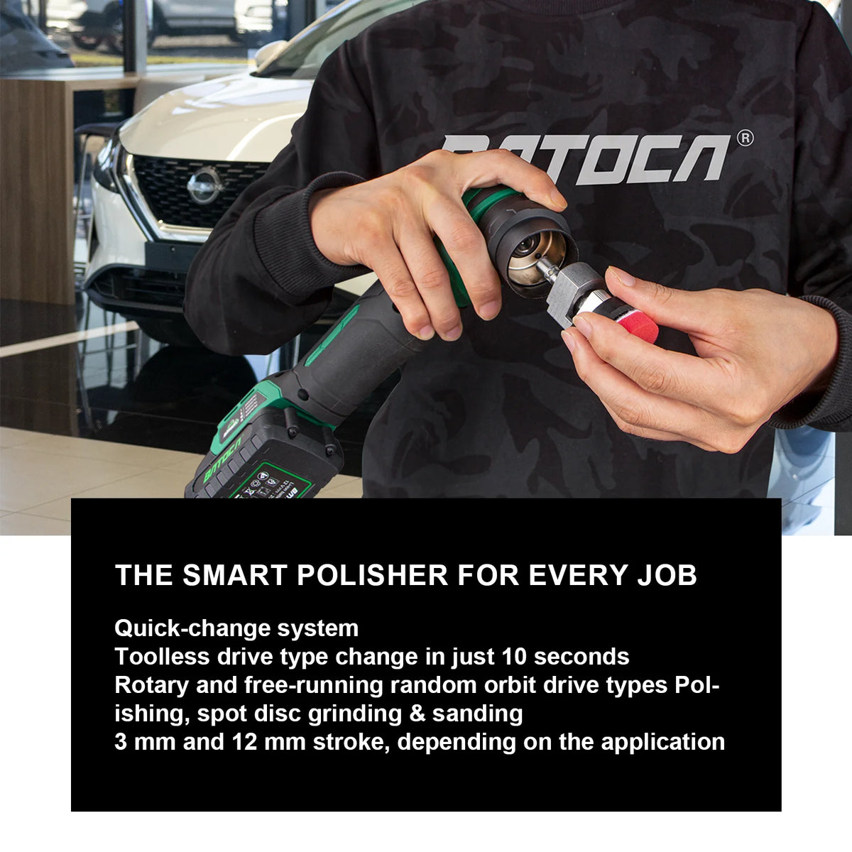 Batoca Cordless Car Polisher Machine 12v Ro/Da Micro