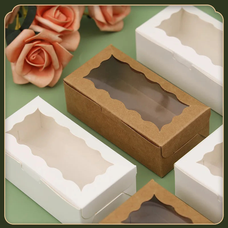 20pcs Cake Carriers Square Box Lid White Bread