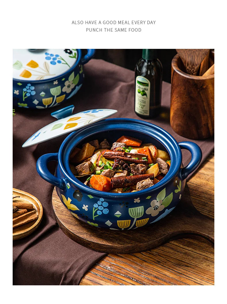 Korean Ceramic Casserole Creative Drum-Shaped Stew Pot Spodumene