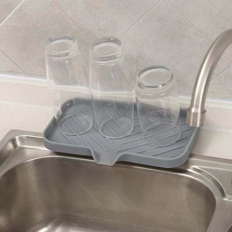 Sink Silicone Tray Drain Soap Sponge Storage Holder