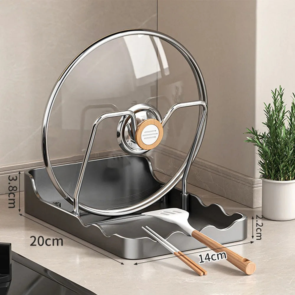 Pot Lid Rack Spoon Rest Stainless Steel Spatula