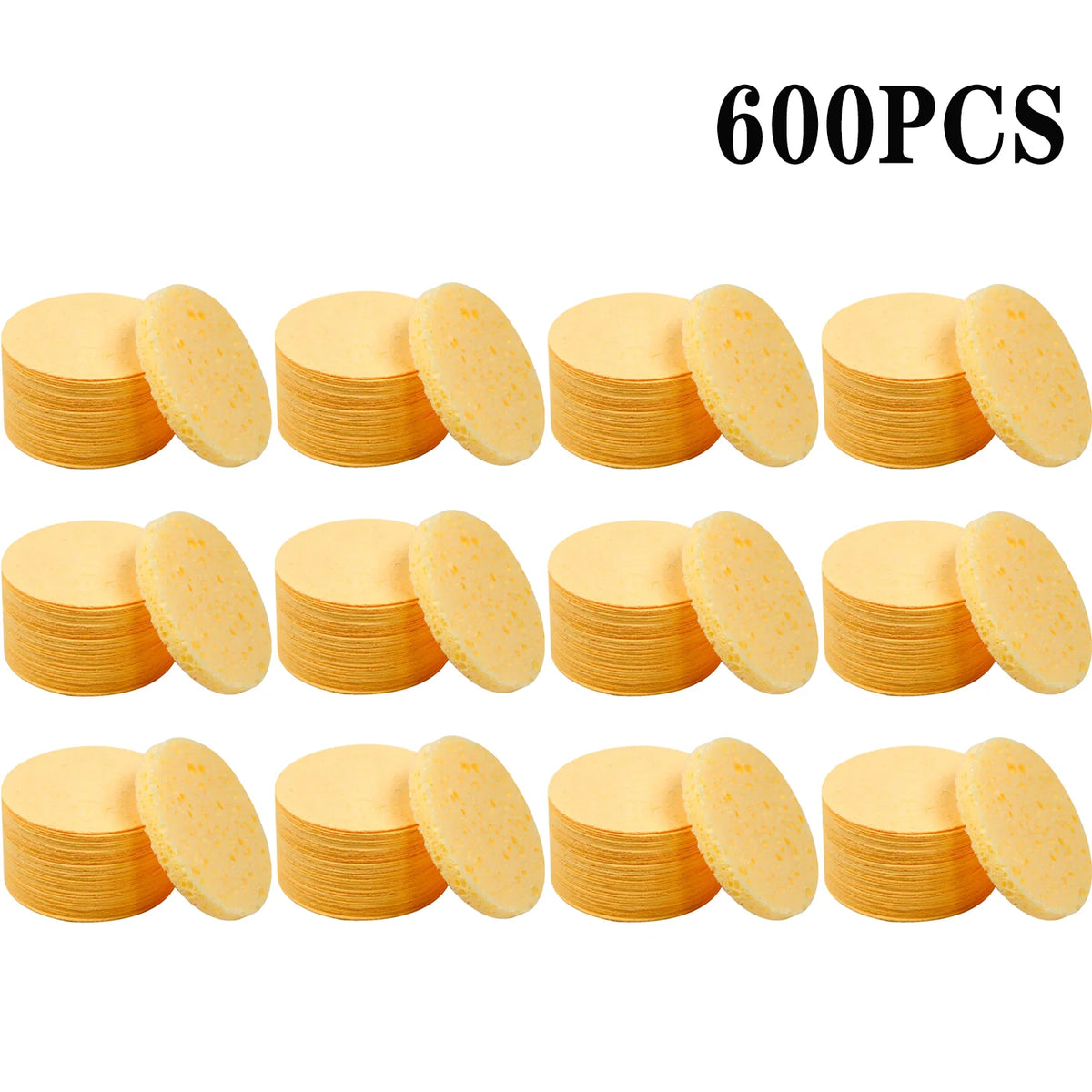 50-1000pcs Compress Face Wash Puff Natural Wood Pulp