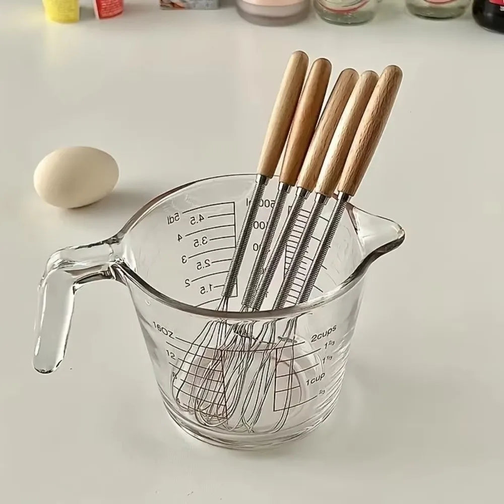 Solid Wood Handle Whisk Stainless Steel Wire Design