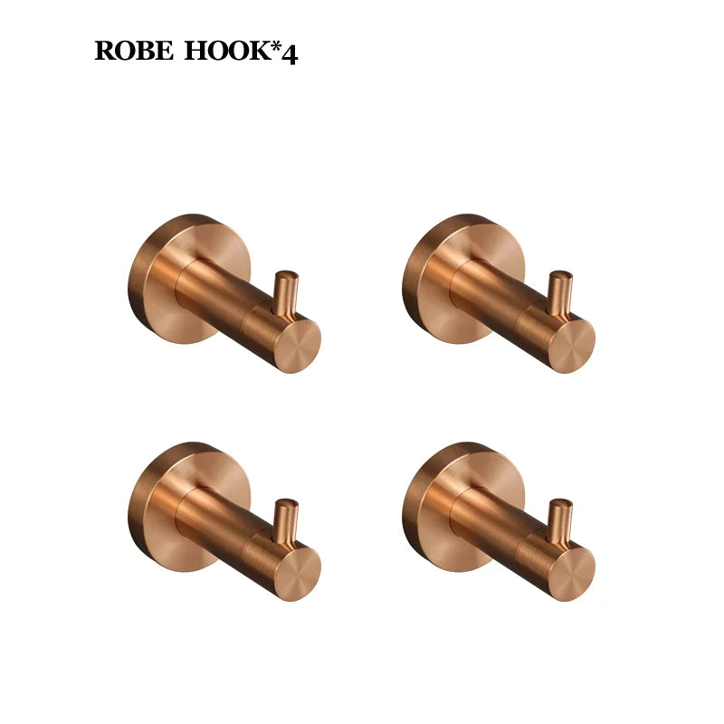 Brushed Rose Gold Stainless Steel Wall-Mounted Bathroom -Towel