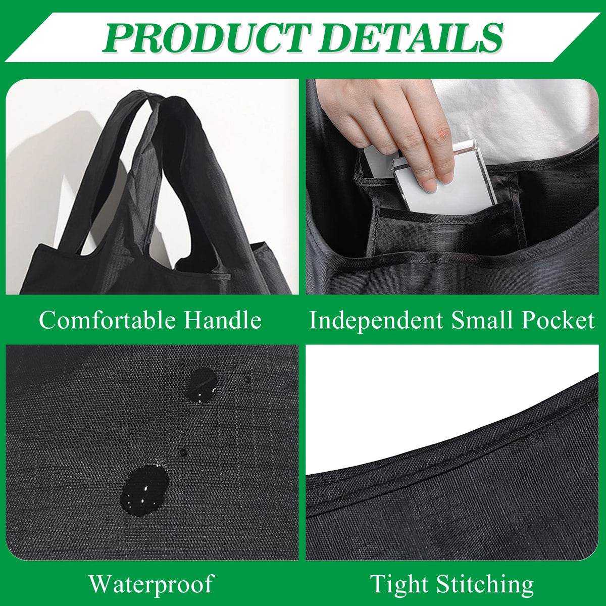 Reusable Grocery Bags Foldable Shopping Bags Machine Washable