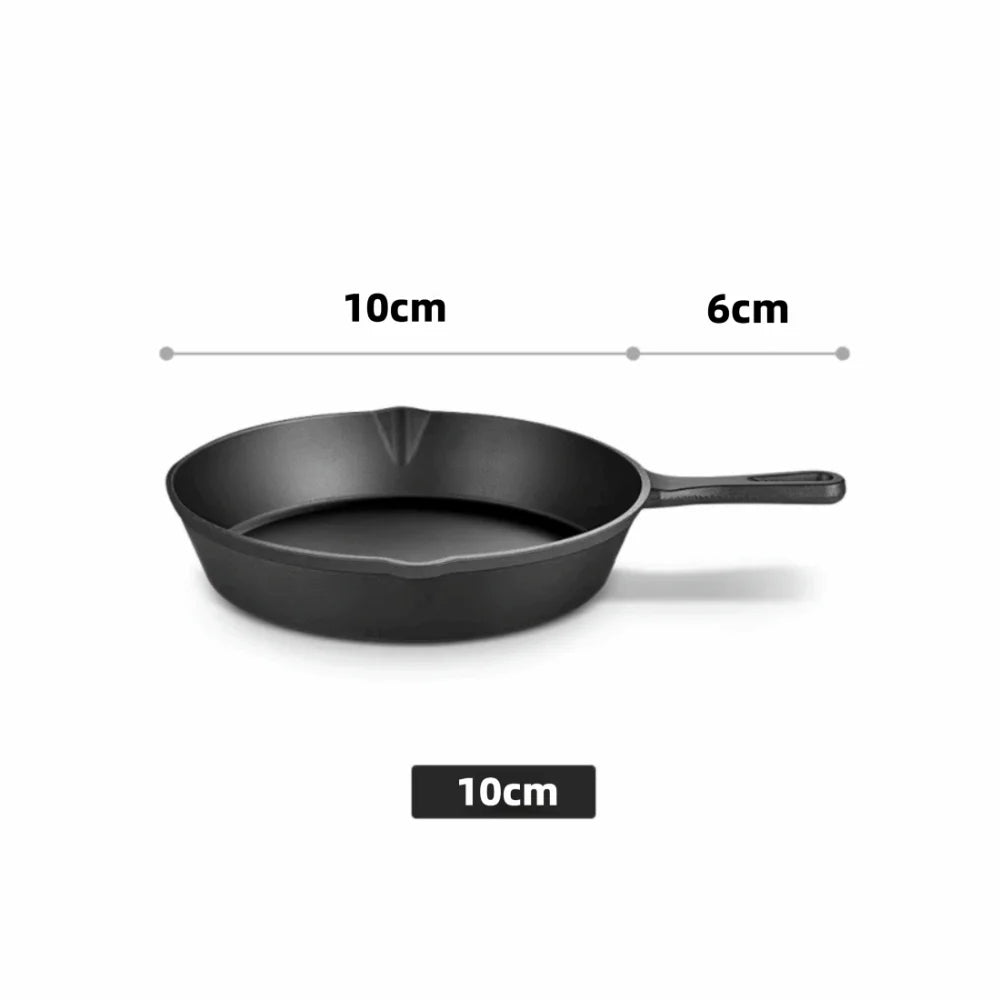Pre-Seasoned Cast Iron Skillet 10/14/16/20/26cm Thickened Non