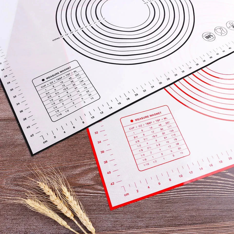 Black Red Kneading Dough Mat Silicone Baking Mat