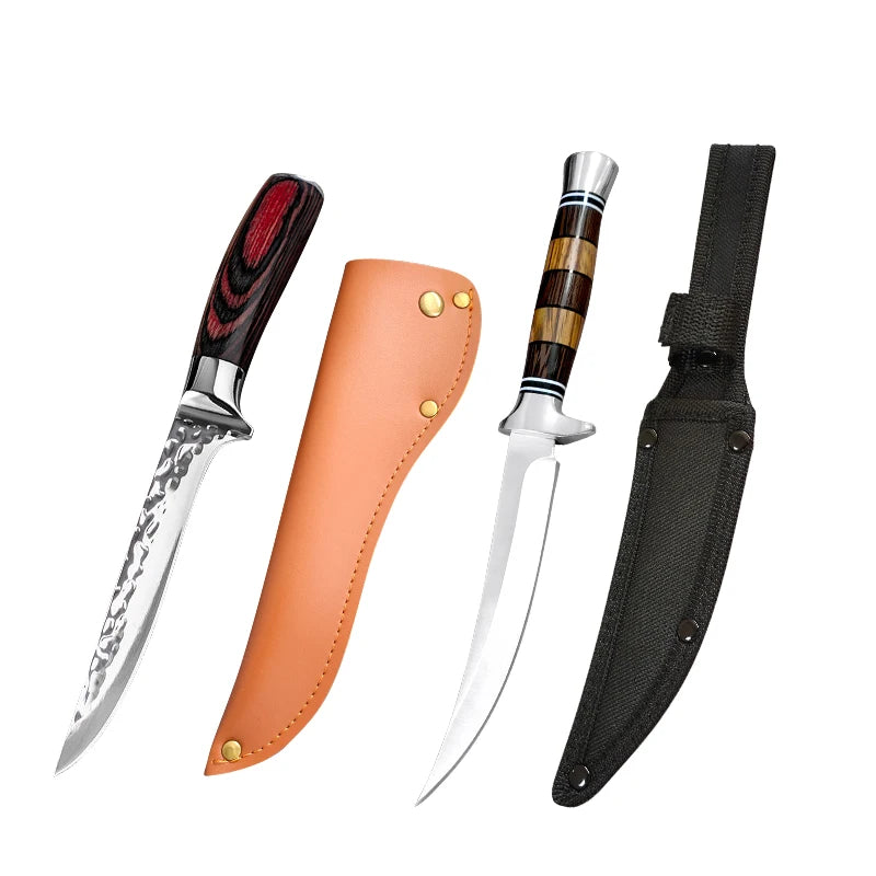 Stainless Steel Chef Knife Professional Boning Cleaver Wood