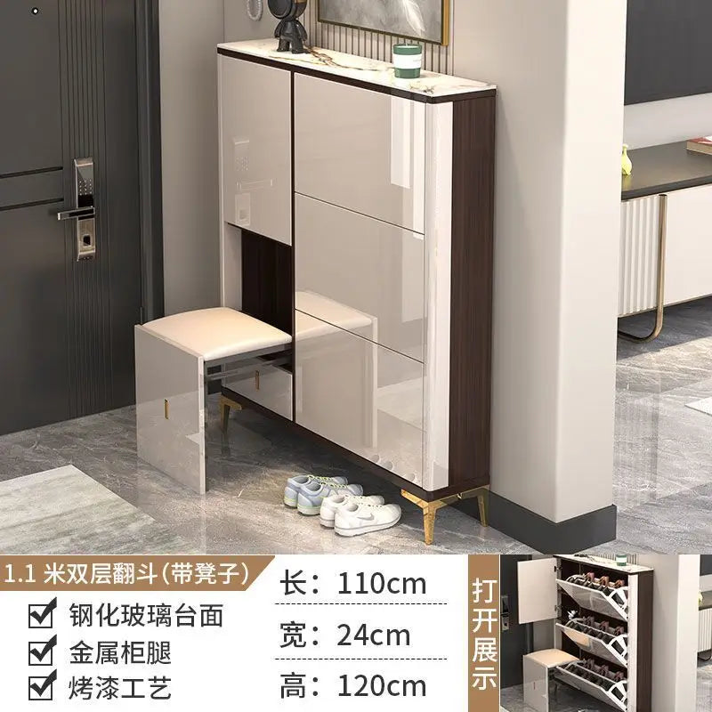 Luxury Ultra-Thin Shoe Cabinet Organizer Storage Living Room