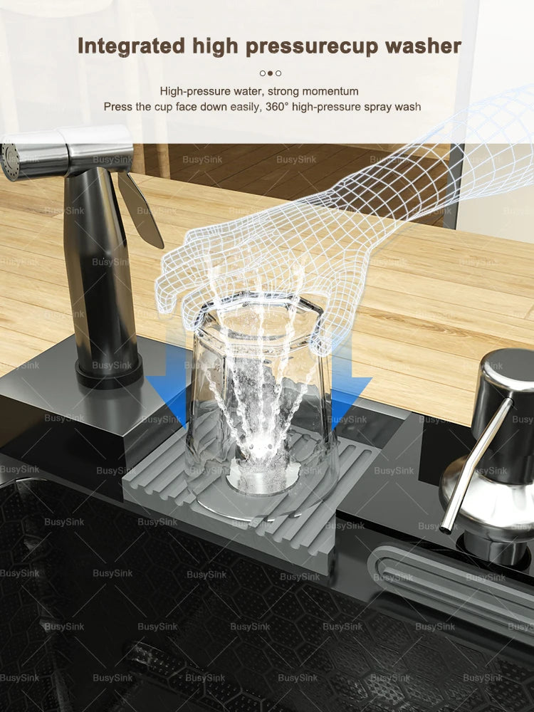 Modern Stainless Steel Sink Sinks Digital Display Large